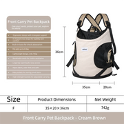 Hands-Free Front Carry Pet Backpack with Spine Support