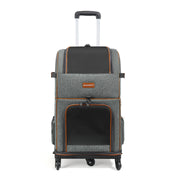 Polyester Wheeled Pet Carrier with Trolley