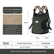 Hands-Free Front Carry Pet Backpack with Spine Support