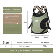 Hands-Free Front Carry Pet Backpack with Spine Support