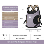 Hands-Free Front Carry Pet Backpack with Spine Support