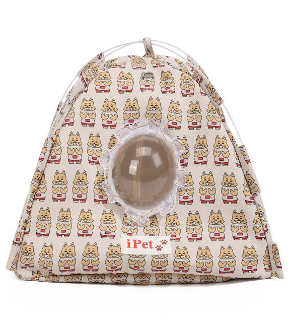Portable Small-Pet Tent Bed for All-Season Use