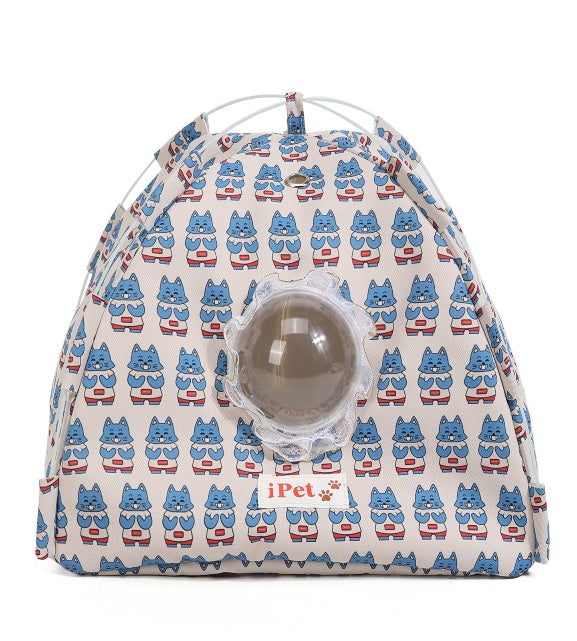 Portable Small-Pet Tent Bed for All-Season Use